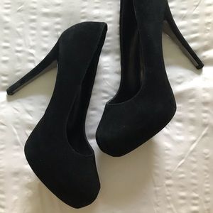 Black Sued Steve Madden Heels